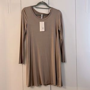 Casual Taupe Swing Dress